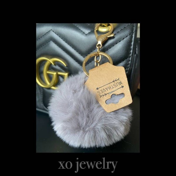 sleutelhanger–fluffy grey