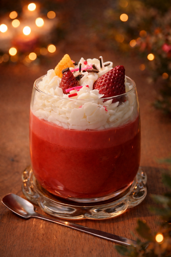 Strawberry Cream Dessert Candle