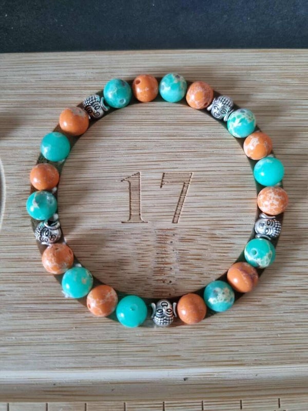 bracelet chrysoprase & calsilice