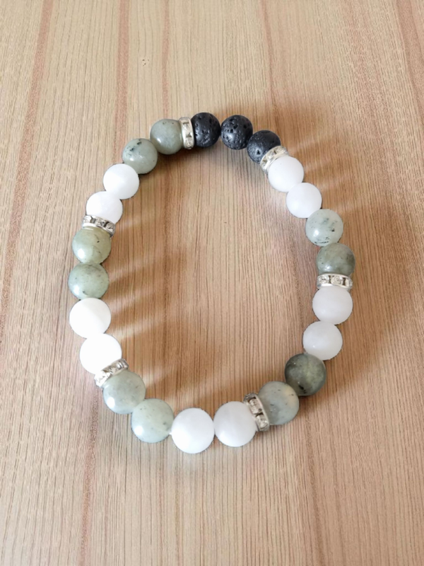 Bracelet en jade & opale