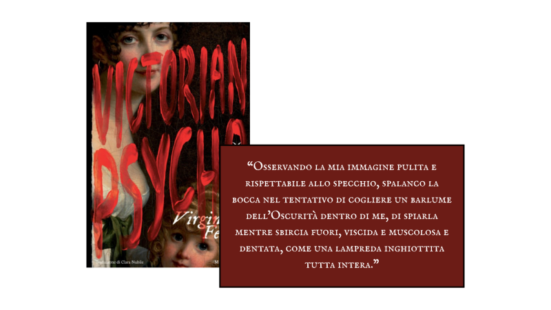 Copertina del libro "Victorian Psycho" di Virginia Feito con citazione dal libro
