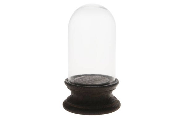 Stolp Bell with pedestal glass / wood Brown