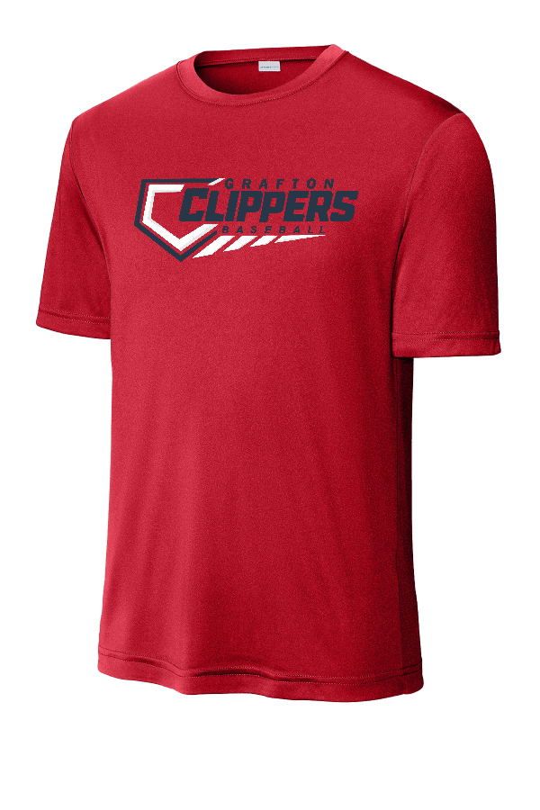 Sport-Tek Homebase Grafton Moisture-Wicking Tee in Red