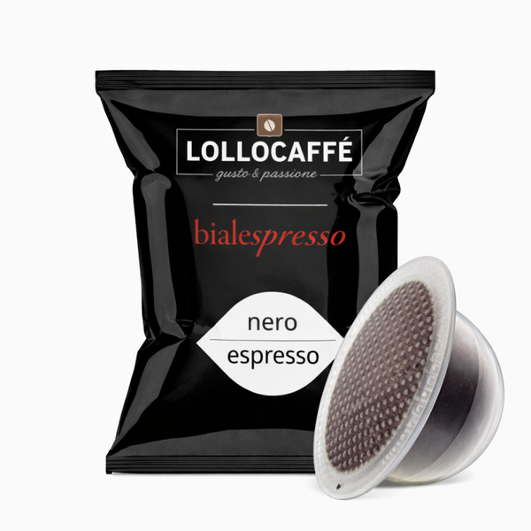 100 capsule Lollo miscela nera compatibili Bialetti