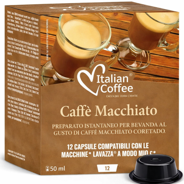 12 capsule macchiato Italian coffee compatibili Lavazza a modo mio