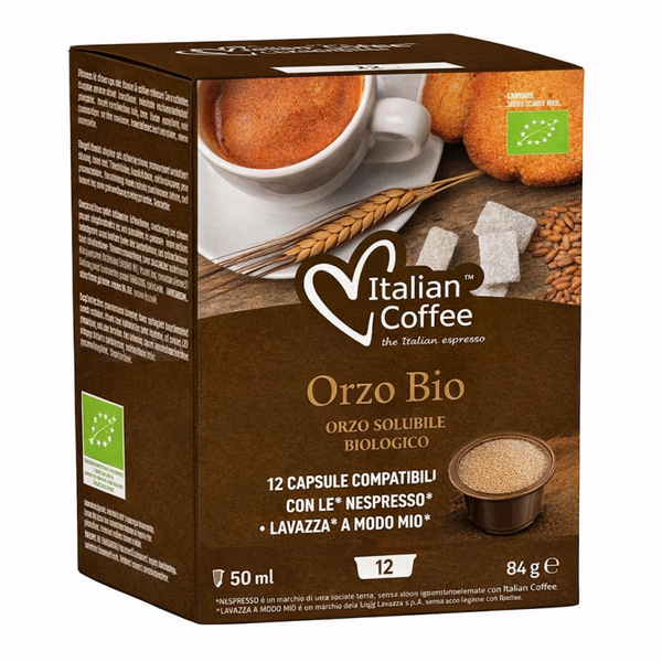12 capsule orzo bio Italian coffee compatibili Lavazza a modo mio