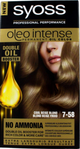 SYOSS Color Oleo Intense 7-58 Cool Beige Blond. Doos van 6 stuks