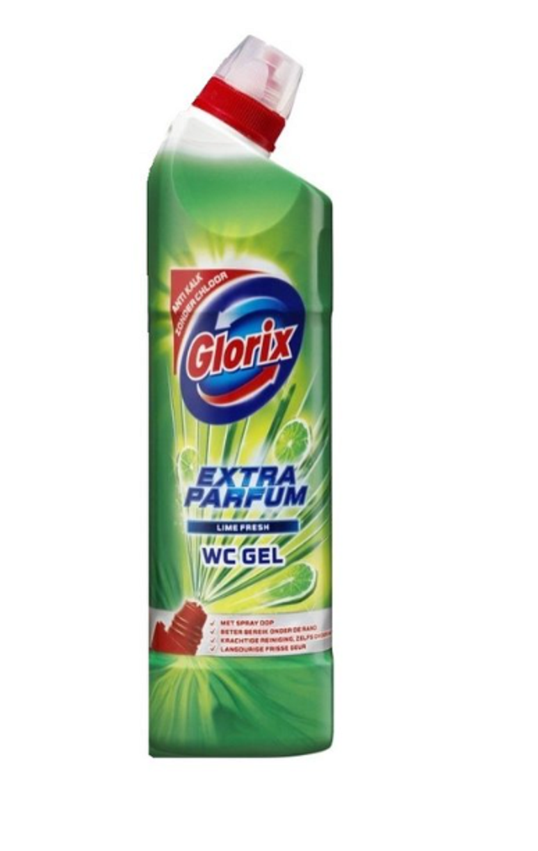 Glorix Extra Parfum Wc Gel Lime Fresh Toiletreiniger - 750 ml. Doos van 6 stuks