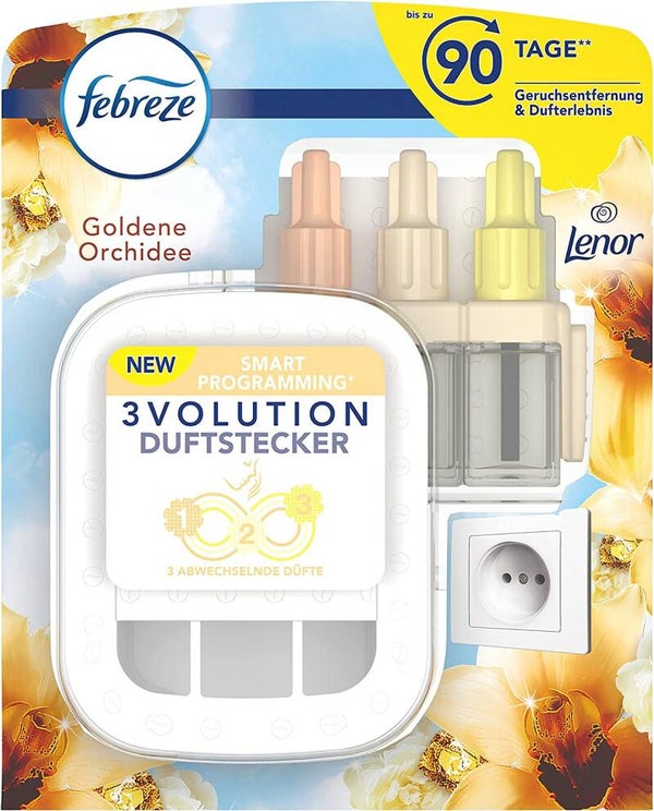 Febreze 3Volution geurstekker Golden Orchid 20ml. Doos van 4 stuks