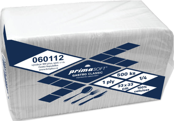 PrimaSoft servetten classic, 33×33 cm, 500st. Doos van 12 stuks