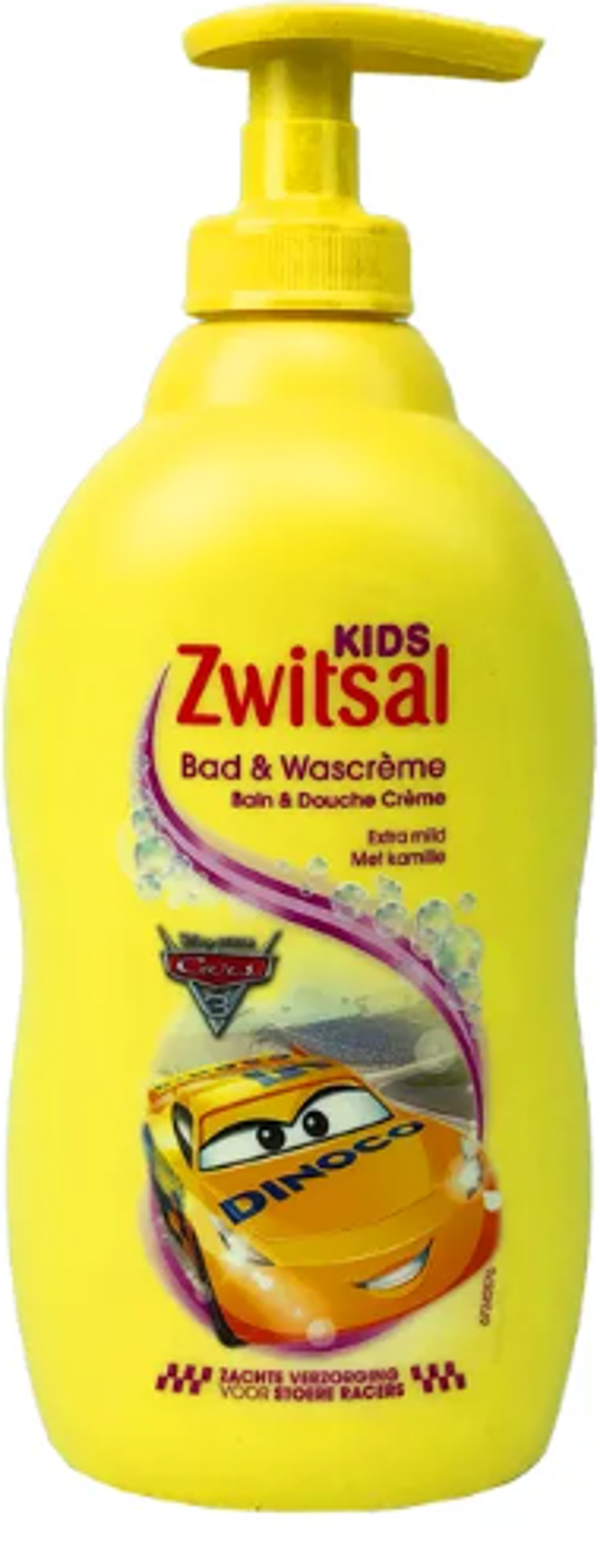 Zwitsal Bad & Douchecreme Cars 400 ml. Doos van 6 stuks
