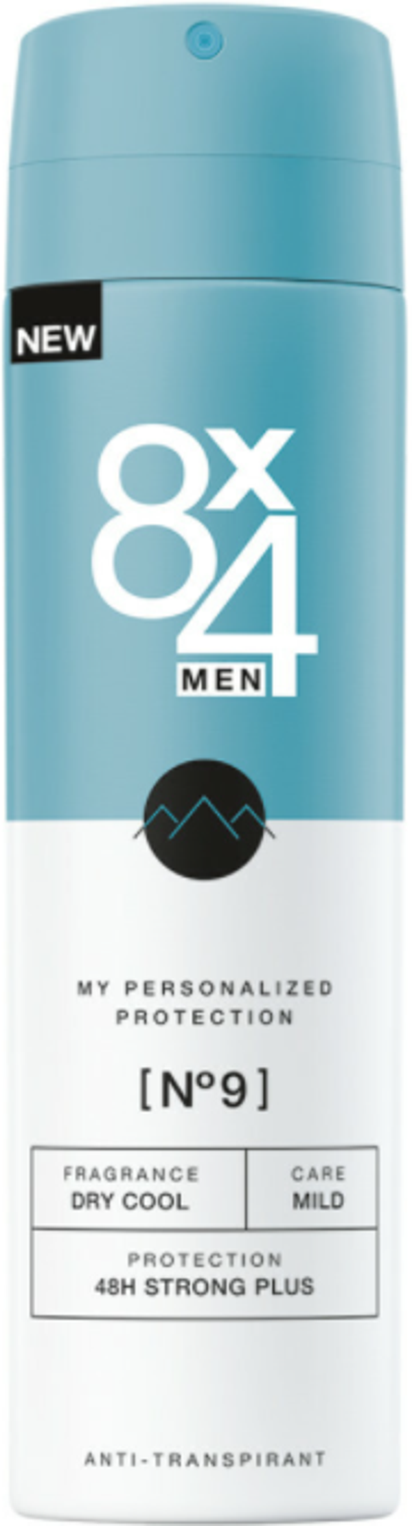 8x4 Deodorant Spray No 9 Dry Cool 150 ml. Doos van 6 stuks