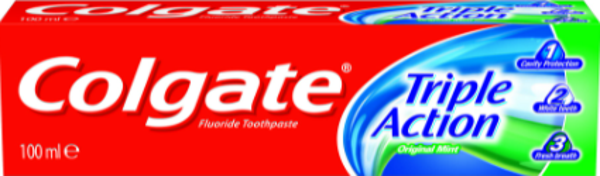 Colgate Triple Action tandpasta - 100ml. Doos van 12 stuks