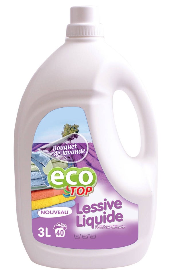 EcoTop vloeibaar wasmiddel Bouguet de lavande 3L 40 wasbeurten. Doos van 4 stuks