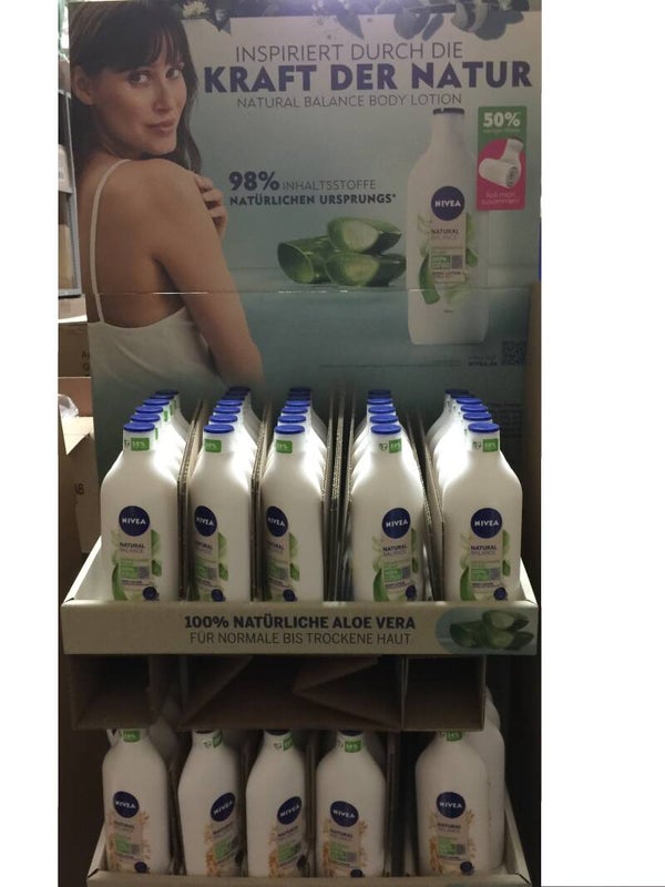 NIVEA Body Natural Balance 96 A Promodisplay. Display à 96 stuks
