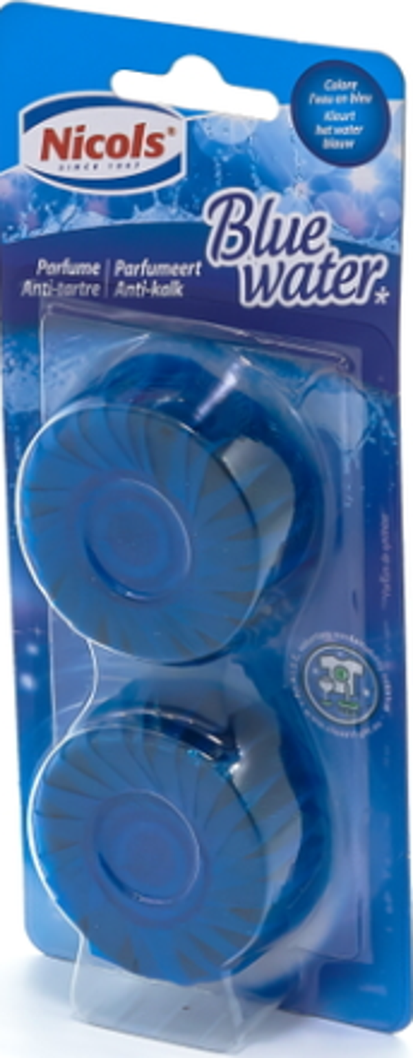 Nicols wc blok 2x50gr blauw water. Doos van 22 stuks