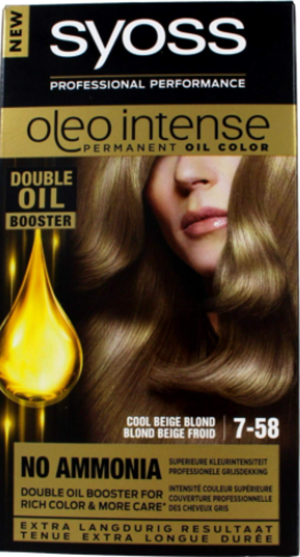 SYOSS Color Oleo Intense 7-58 Cool Beige Blond. Doos van 6 stuks