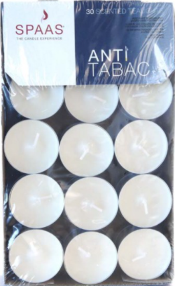Spaas Theelichten Anti-Tabac 30 stuks. Doos van 12 stuks