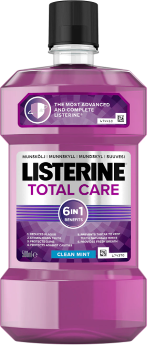Total Care 6 in 1 Listerine Mondwater 500ml. Doos van 6 stuks