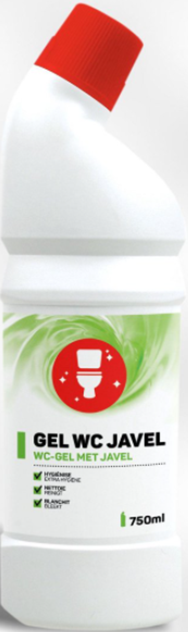 Toiletgel met Javel 750ml. Doos van 12 stuks