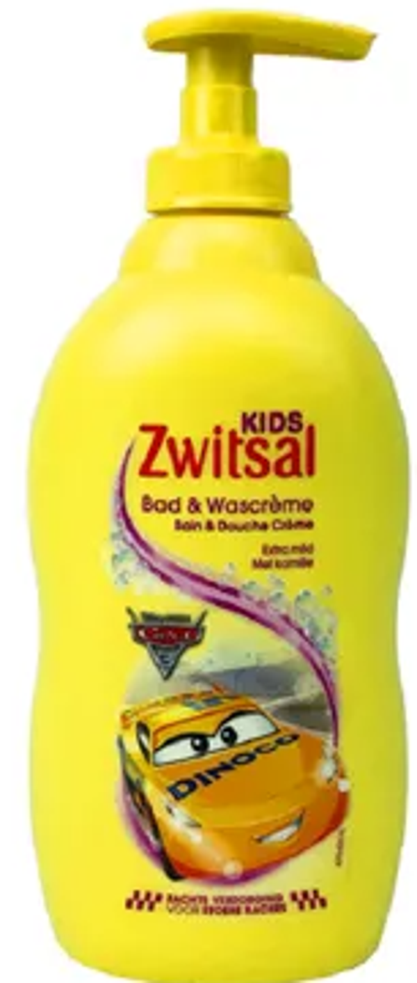 Zwitsal Bad & douchecreme cars 400ml. Doos van 6 stuks