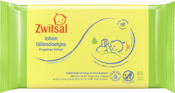 Zwitsal Lotion Billendoekjes 65 stuks. Doos van 12 stuks
