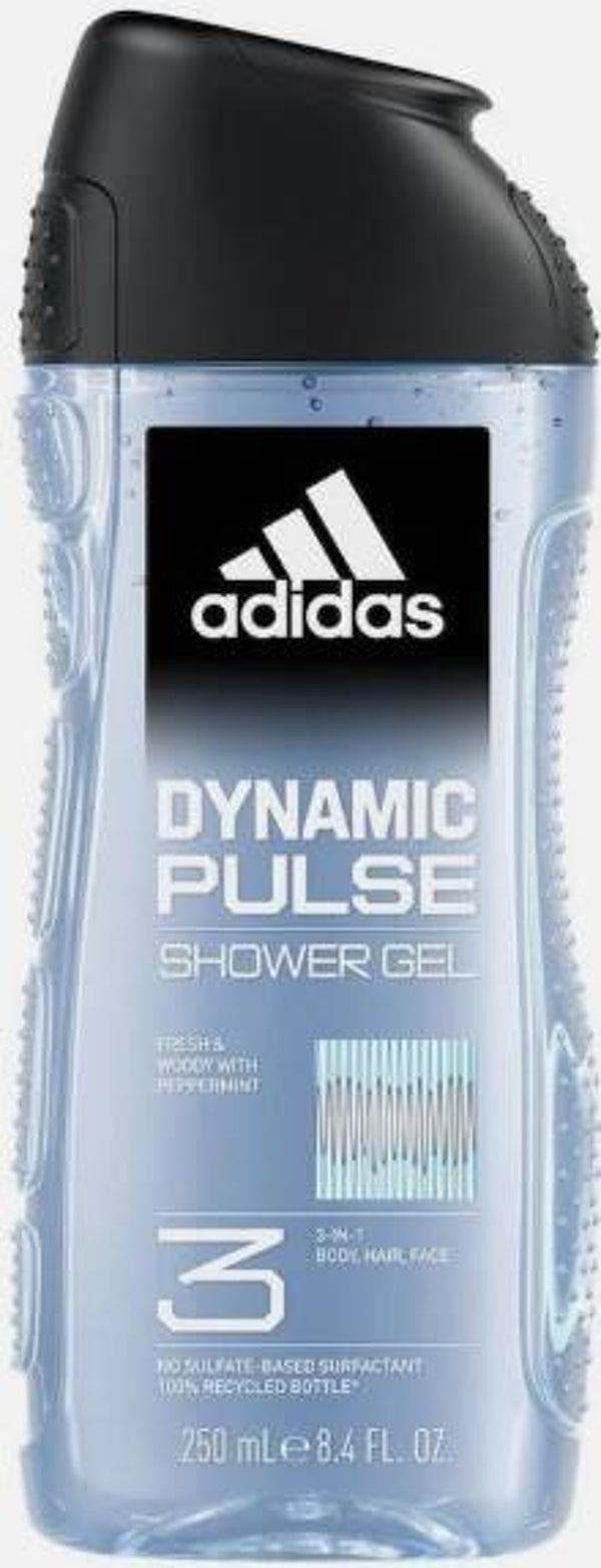 Adidas Douchegel Dynamic Pulse 3in1 250ml.Doos van 6 stuks. Stuksprijs: €1,50
