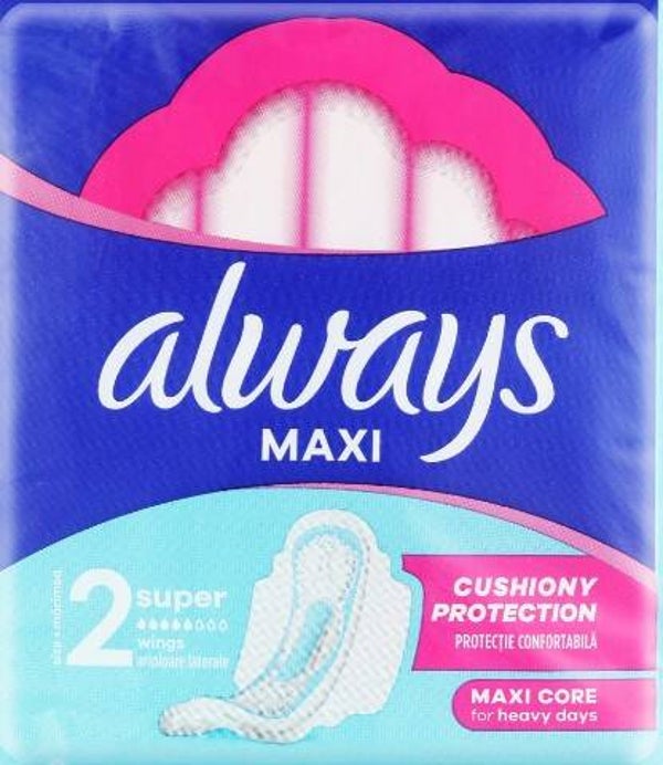 Always Classic 9st Maxi met vleugeltjes maat 2. Doos van 16 stuks. Stuksprijs: €1,59