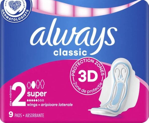 Always Classic Maxi Inlegkruisjes – 9 stuks