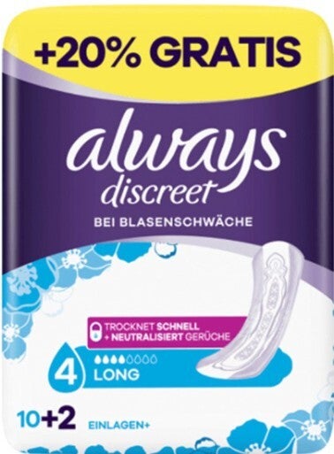Always Discreet Incontinentie 2 + 10 - Maandverband. Stuksprijs: €2,80