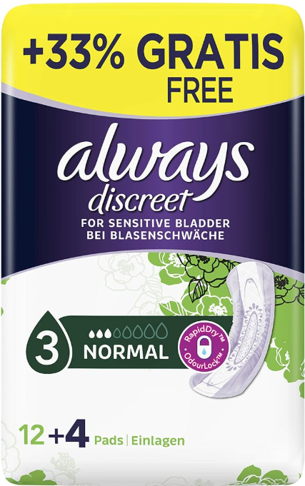 Always Discreet inlegkruisjes – Normaal, Subtiele Bescherming - 16 Stuks
