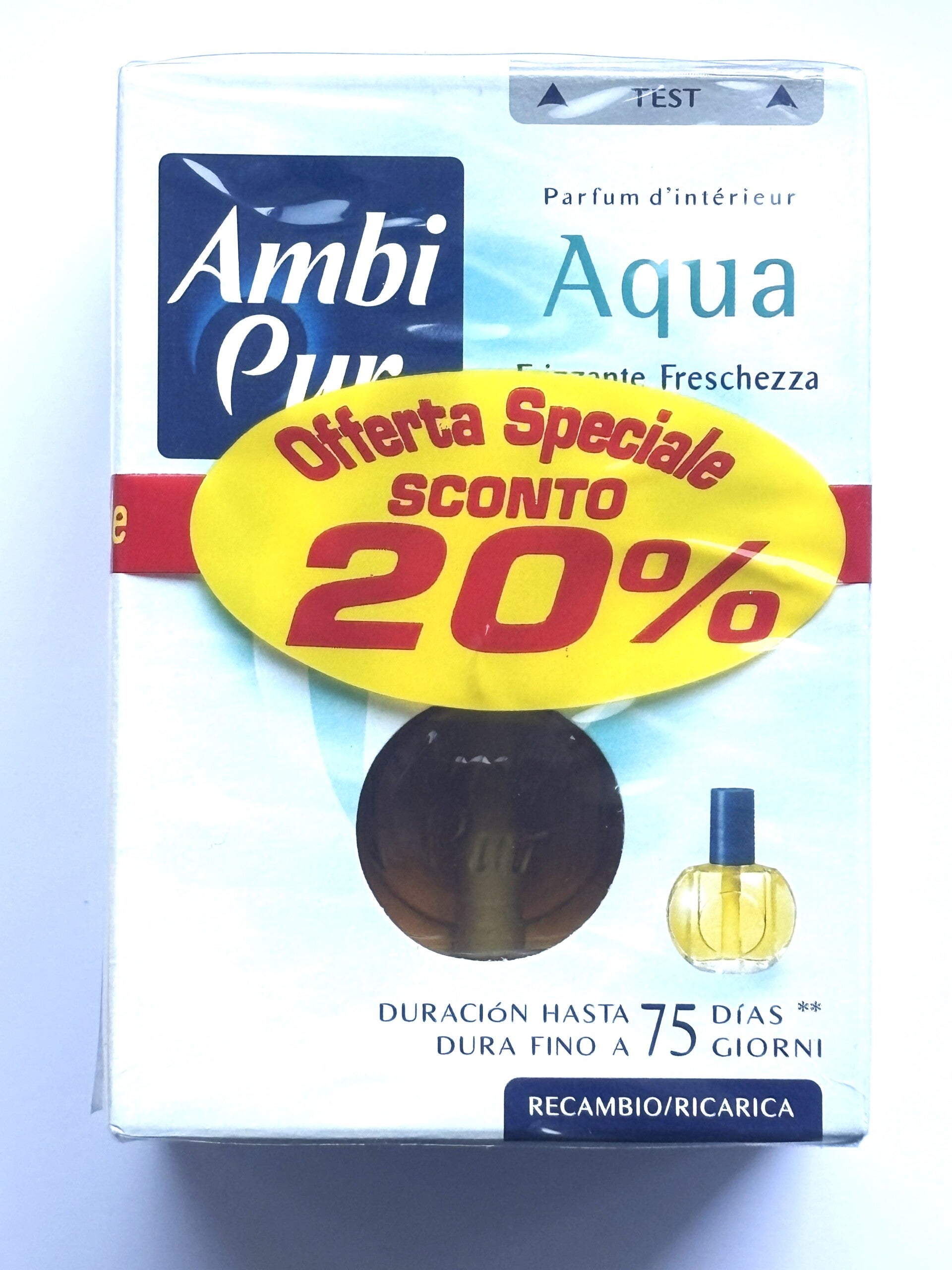 Ambi Pur Navulling Luchtverfrisser Aqua 25ml  Doos van 12 stuks  Stuksprijs: € 1,35