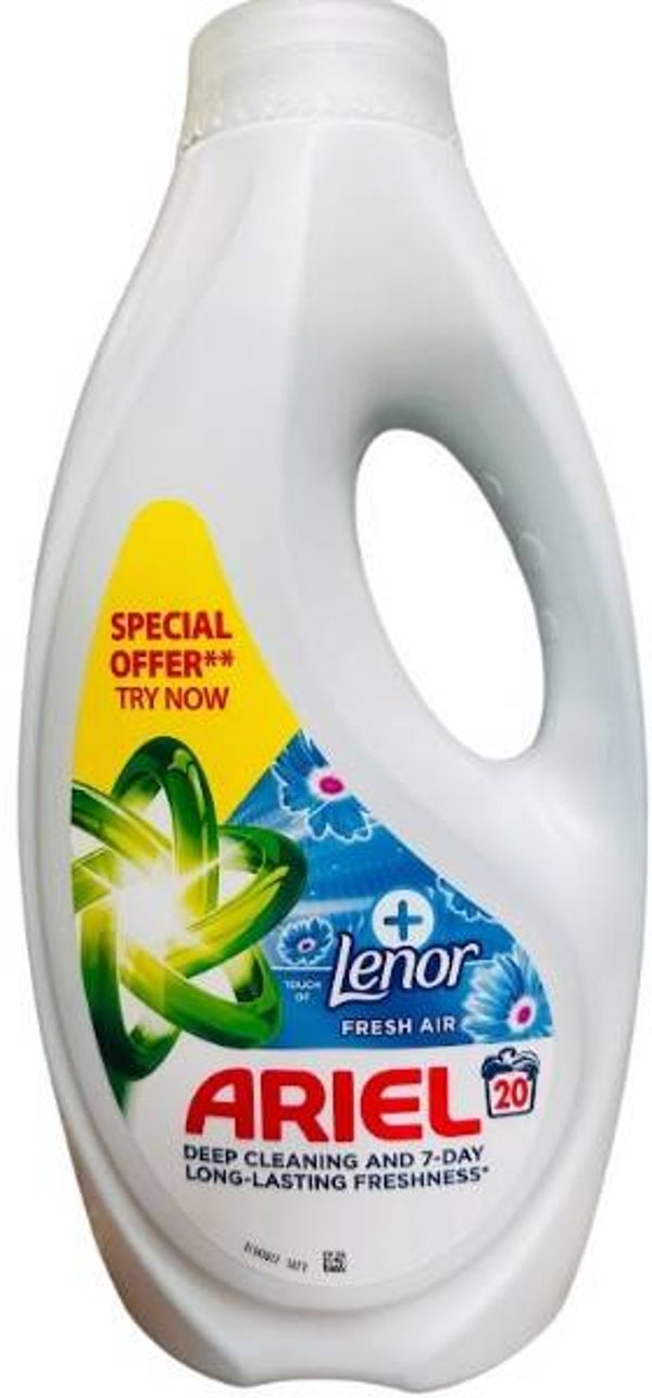 Ariel Vloeibaar Wasmiddel Fresh Air – 900 ml, Doos van 4 stuks, Stuksprijs: €3,60