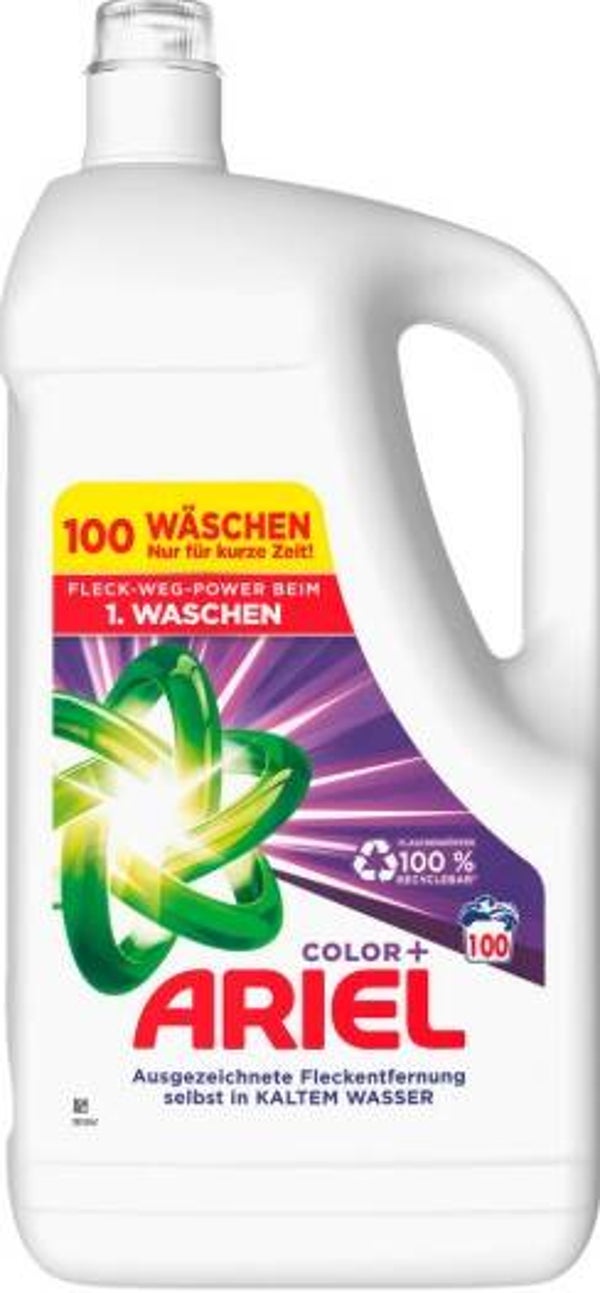 Ariel Vloeibaar Color+ 5L - 100sc  Doos van 3 stuks  Stuksprijs: € 22,75