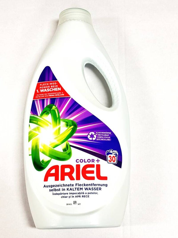 Ariel-Wasmiddel-Kleur + - 30 wasbeurten -1500 ml. Doos van 4 stuks