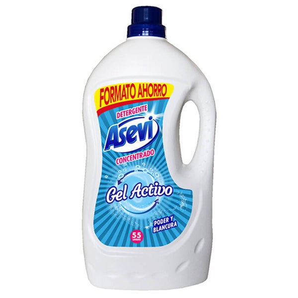 ASEVI Vloeibaar Wasmiddel Actieve Gel - 55 wasbeurten. Doos van 3 stuks