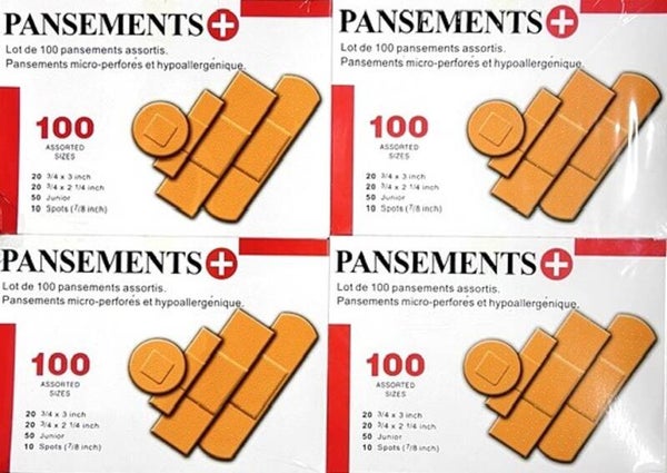 Assorti pleisters, microgeperforeerd en hypoallergeen – 100 stuks, Stuksprijs: € 0,96