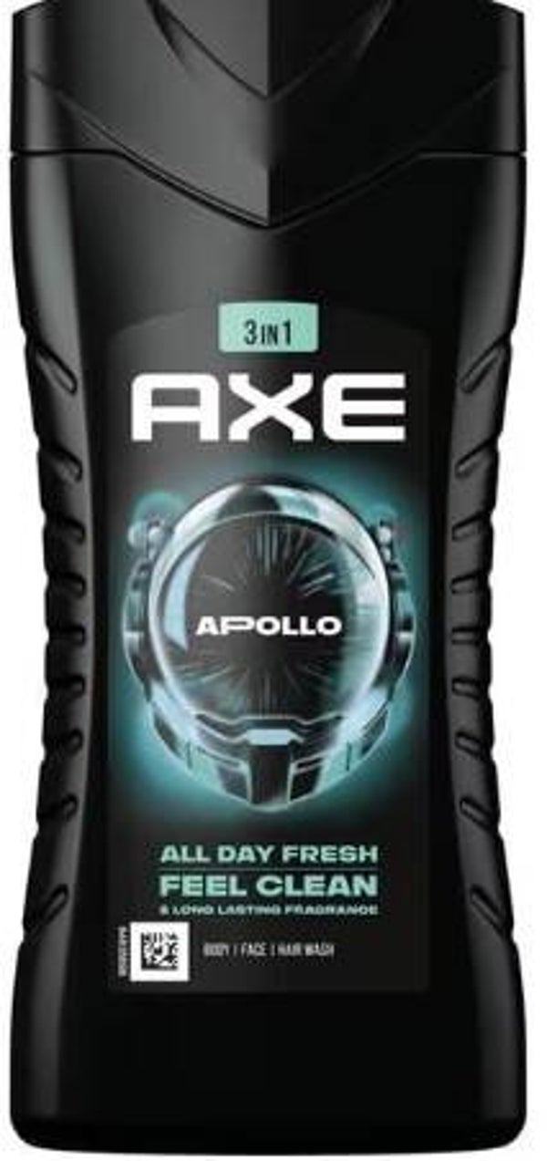 Axe 3x1 Douchegel Apollo 400 ml. Doos van 6 stuks. Stuksprijs: €2,70