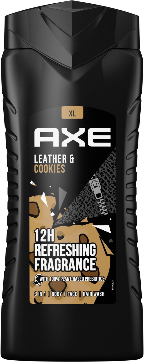 Axe Leather & Cookies 3 in 1 Douchegel 400 ml. Doos van 6 stuks
