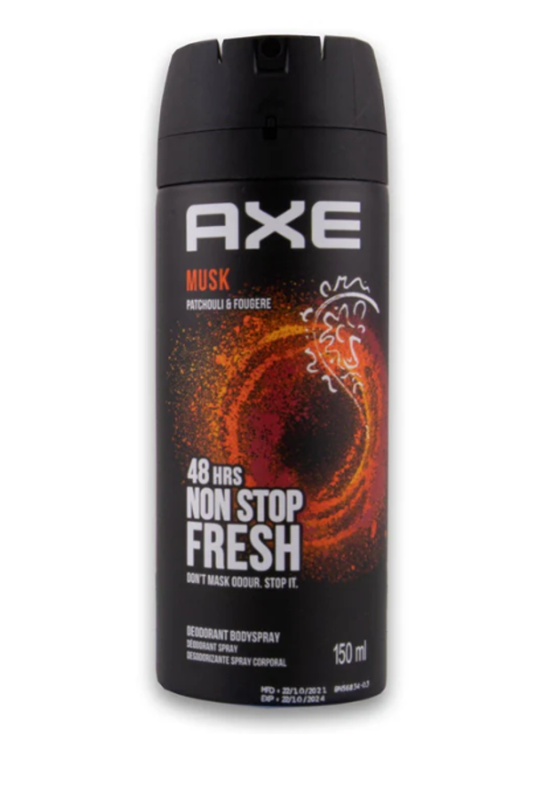 Axe deodorant bodyspray 150 ml. Musk. Doos van 6 stuks