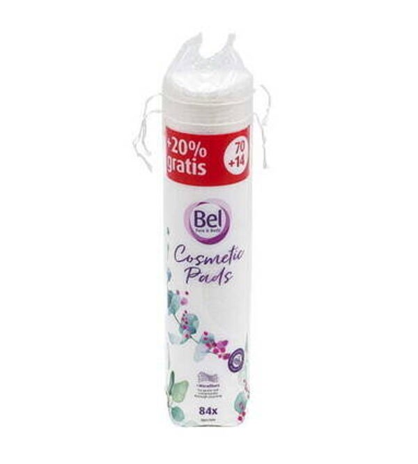 Bel Face & Body démaquillage schijfjes katoen 70+14st gratis. Doos van 23 stuks. Stuksprijs: €0,70