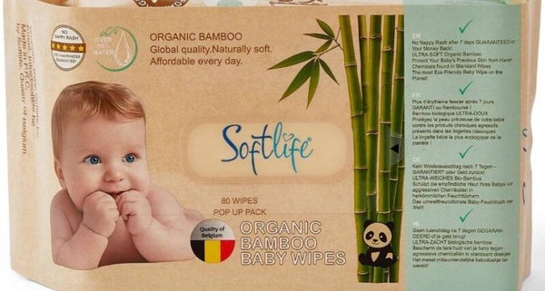 Biologische Bamboe Babydoekjes, Stuksprijs: €1,28