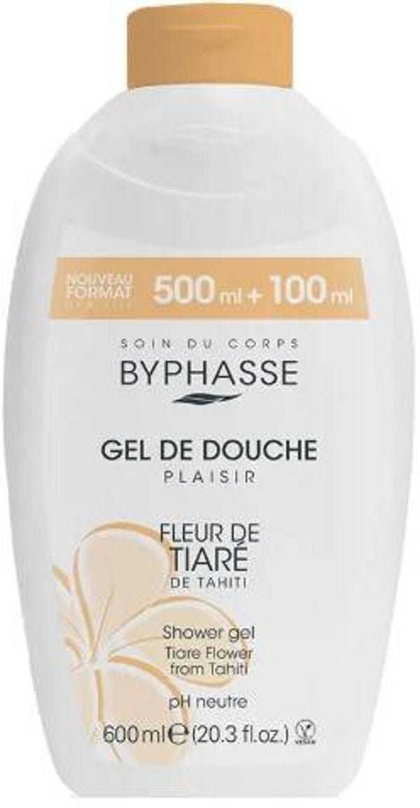 Byphasse Douchegel tiare bloem pH 600ml  Doos van 6 stuks  Stuksprijs:€1,70