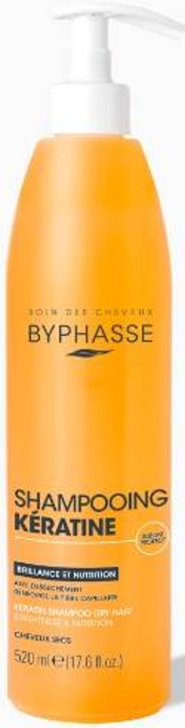 Byphasse Shampoo 520ml Keratine voor Droog Haar met pomp. Stuksprijs:€2,00