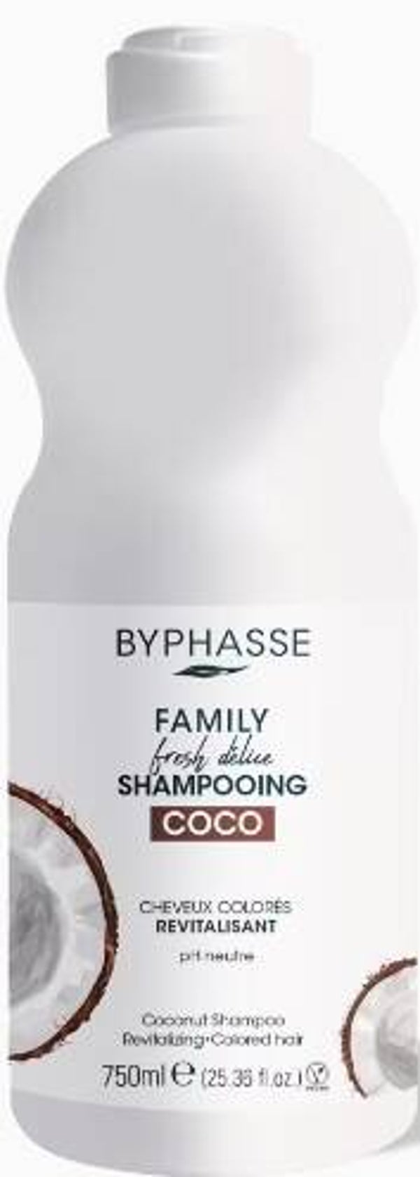 Byphasse shampoo voor Gekleurd Haar Revitaliserend kokosnoot. 750ml. Stuksprijs:€2, 25