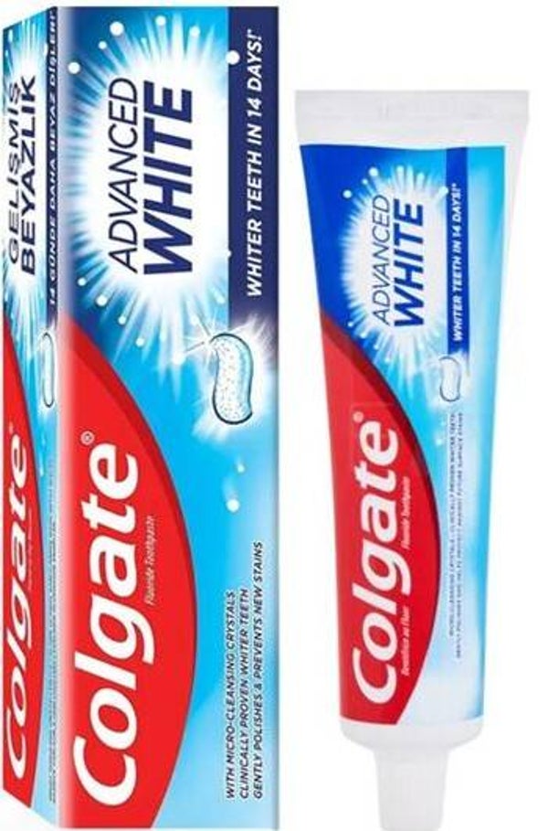 Colgate Advanced White Tandpasta - 100ml. Doos van 6 stuks. Stuksprijs: €1,20