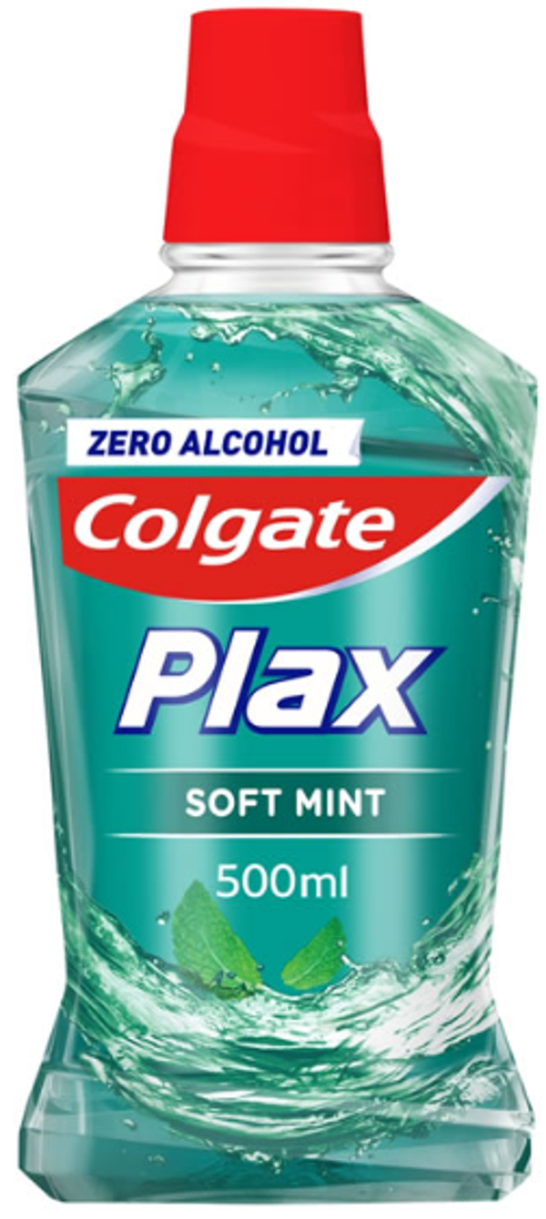 Colgate Plax Soft Mint – Mondwater 500 ml  Doos van 6 stuks  Stuksprijs: €2,30