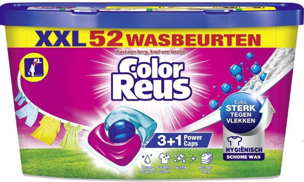 Color Reus Power Caps Wascapsules - 52 wasbeurten. Doos van 6 stuks. Stuksprijs:€ 10,70