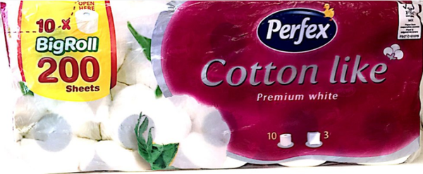 Perfex Cotton like 10 x BIG ROLL 200 sheets 3-laags. Doos van 9 stuks