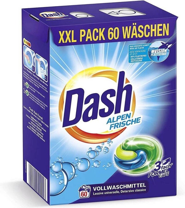 Dash Pods Alpenfris - 60 wasbeurten  Doos van 4 stuks  Stuksprijs: €13,88